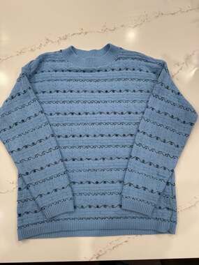 Basic Editions Vintage Knit Baby Blue Sweater Coastal Grandma Large